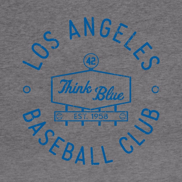 Retro LA Baseball Club Stadium Logo (Blue) by Double-Double Designs